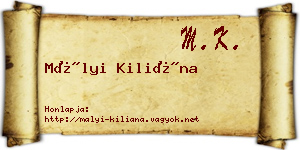 Mályi Kiliána névjegykártya